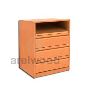 Estantería-Cajonera a Medida Montada, Frente Postformado (1 Estante)+(3 Cajones 16 cm)