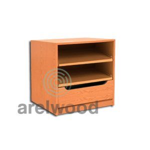 Estantería-Cajonera a Medida Montada, Frente Góndola (2 Estantes)+(1 Cajón 16 cm)