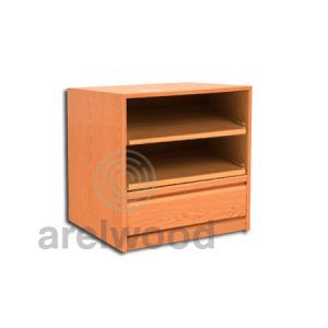 Estantería-Cajonera a Medida Montada, Frente Postformado (2 Estantes)+(1 Cajón 16 cm)