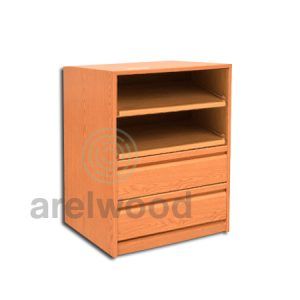 Estantería-Cajonera a Medida Montada, Frente Postformado (2 Estantes)+(2 Cajones 16 cm)