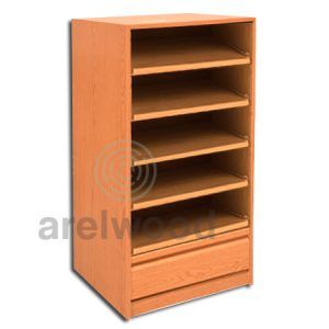 Estantería-Cajonera a Medida Montada, Frente Postformado (5 Estantes)+(1 Cajón 16 cm)