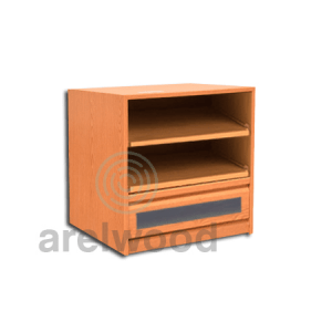 Estantería-Cajonera a Medida Montada, Frente Opaco (2 Estantes)+(1 Cajón 16 cm)