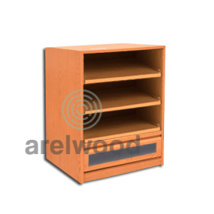 Estantería-Cajonera a Medida Montada, Frente Opaco (3 Estantes)+(1 Cajón 16 cm)