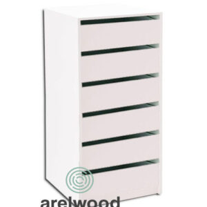 CAJONERA MONTADA, FRENTE BANDEJA (6 CAJONES 20 CM)